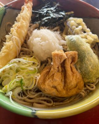 今日は長寿更科さんで冷やし天おろし蕎麦をいただきました
。オススメです！